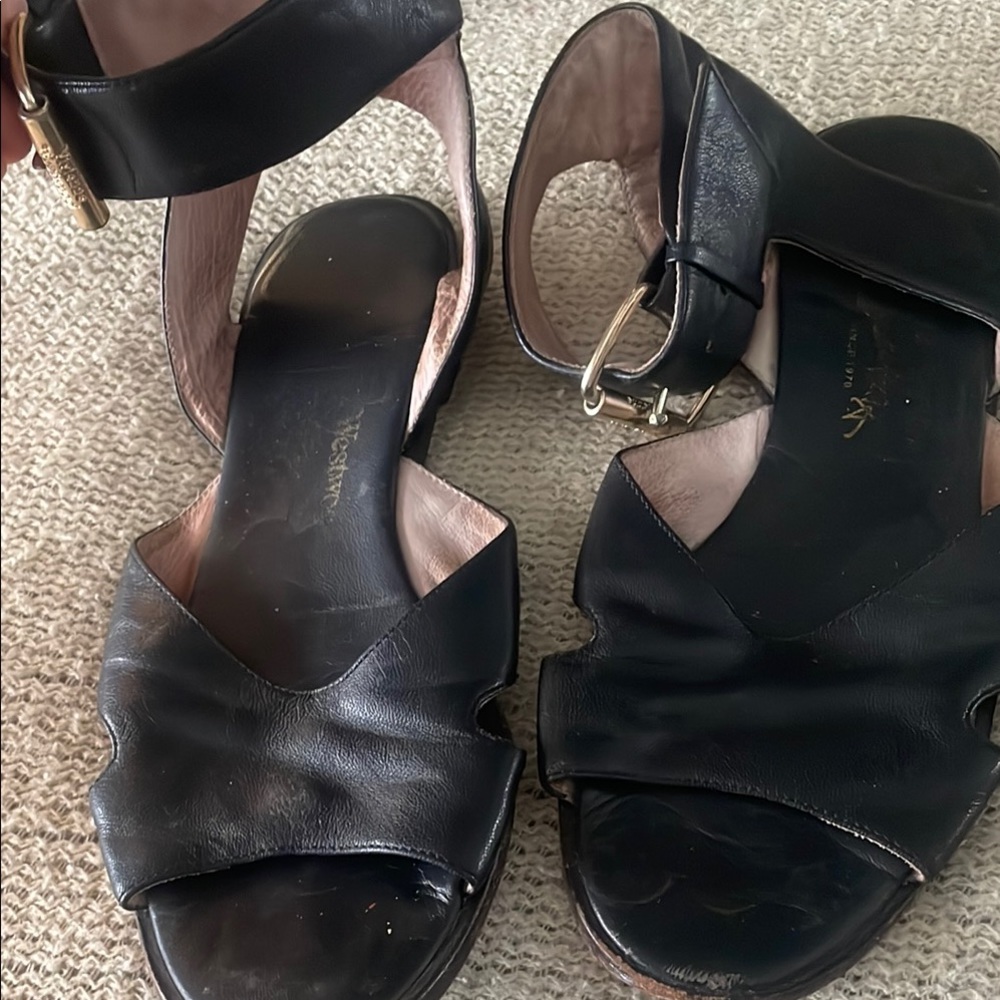 Vivienne Westwood Black Leather Sandals - Vintage